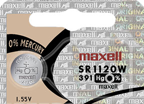 Maxell 391 SR1120W Battery
