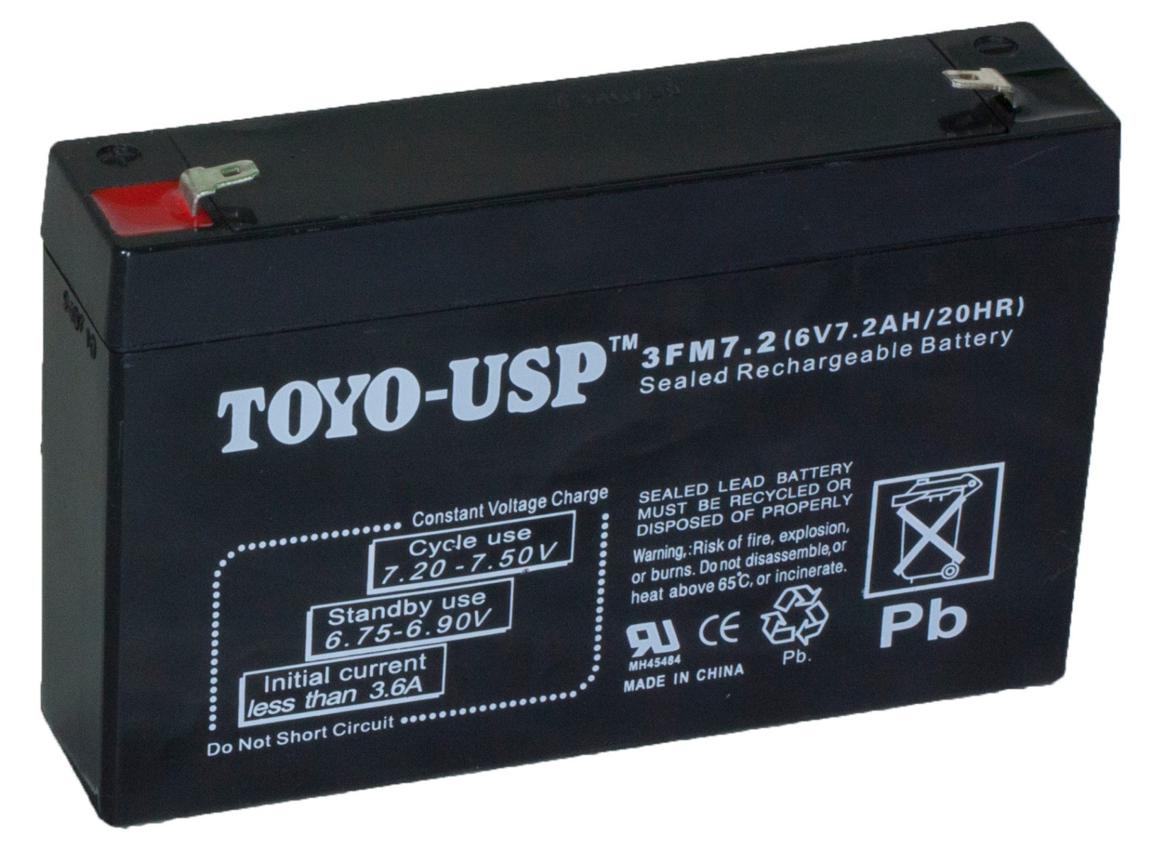Toyo Sealed Lead Acid Battery 6V 7.2AH (3FM7.2) (Call To Order)