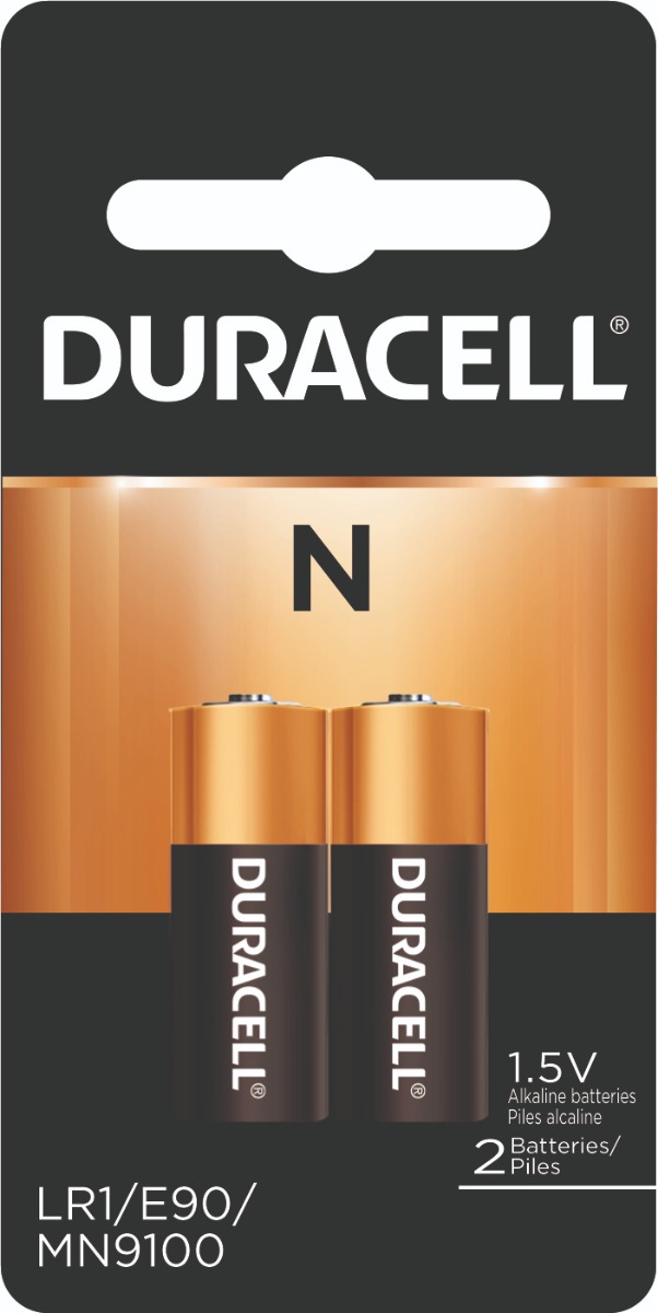 Duracell N CopperTop 1.5V Alkaline Batteries (LR1, E90, MN9100) (2 Batteries)