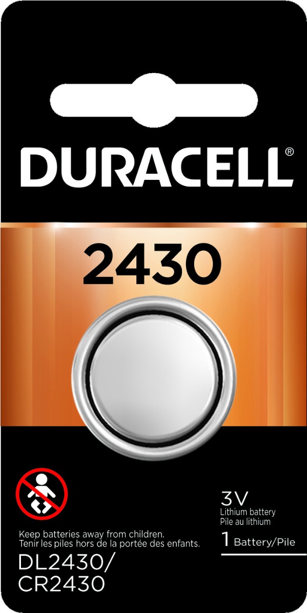 Duracell CR2430 Lithium Coin Battery, DL2430BPK (1 Battery)