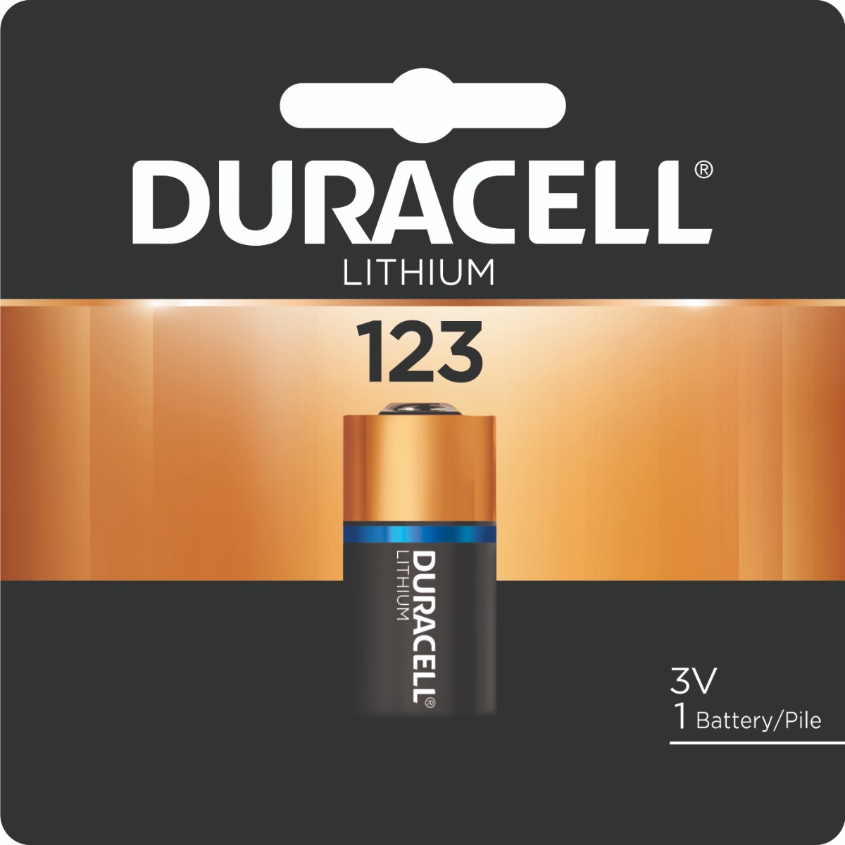 Duracell CR123A Ultra Lithium 3V Battery, DL123ABPK (1 Battery)