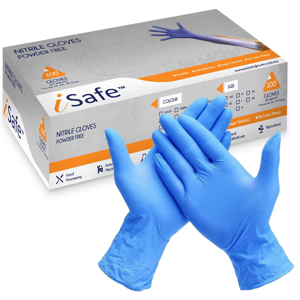 iSafe Nitrile Gloves (Blue)