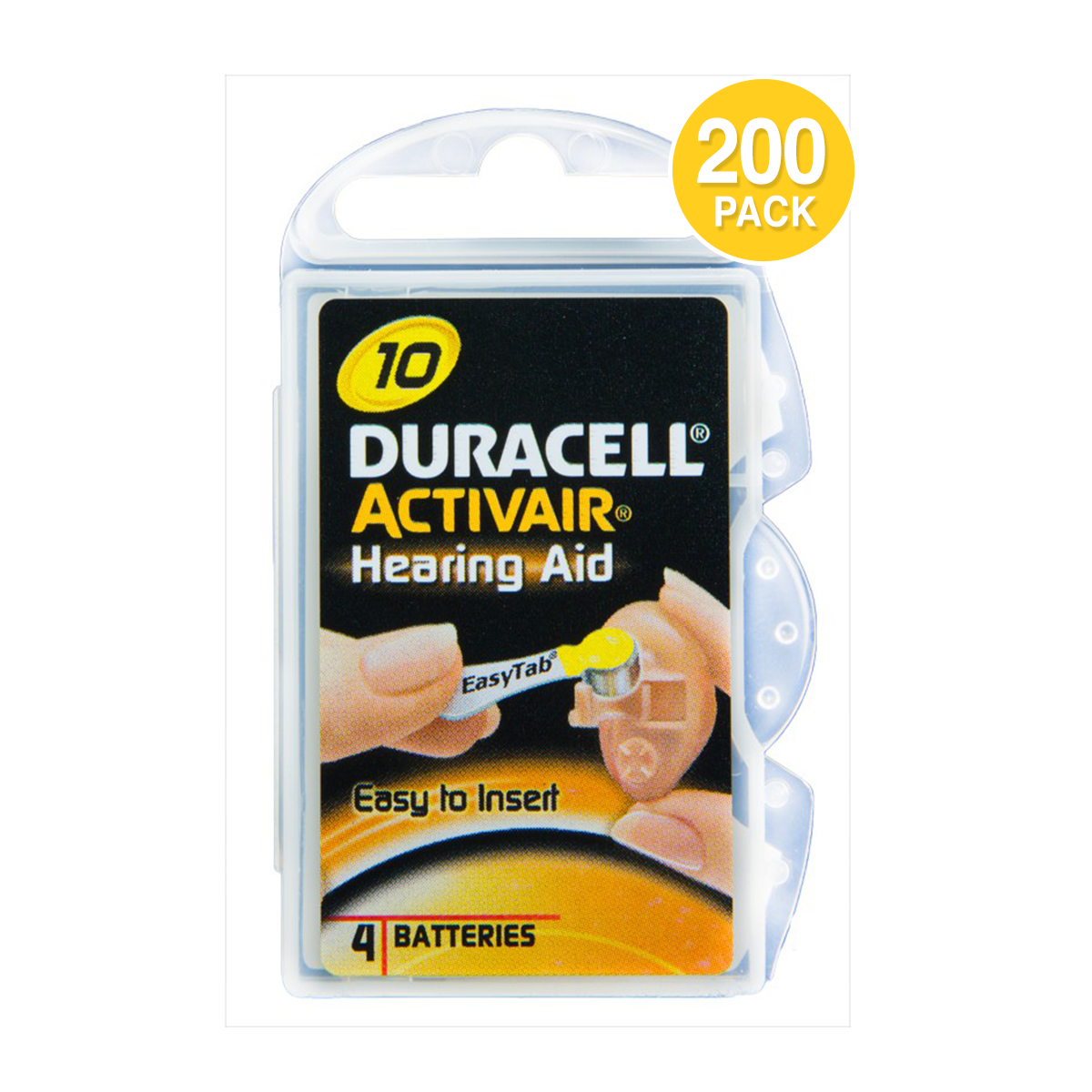 Duracell Hearing Aid Battery Size 10 (200 Pcs)