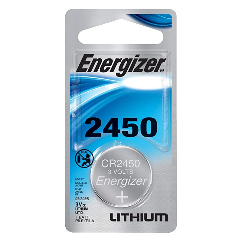 Energizer CR2450 Battery 3V Lithium Coin Cell (1PC Blister Pack) (Child Resistant Packaging)