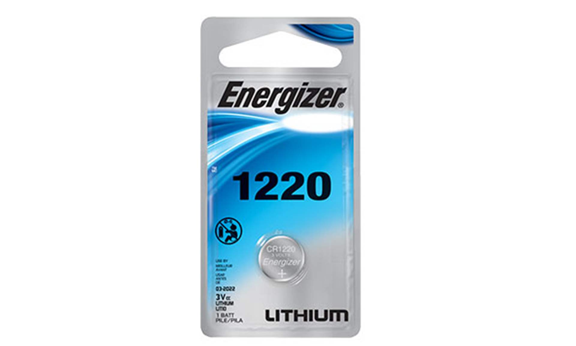 Energizer ECR1220 Battery 3V Lithium Coin Cell (1PC Blister Pack) (Child Resistant Packaging)