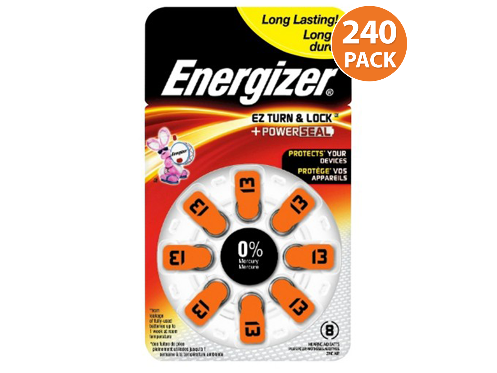 Energizer Hearing Aid Battery Size 13 (240 Pcs)