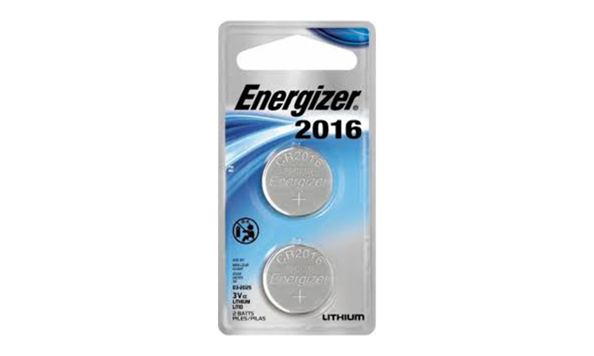 Energizer ECR2016 Battery 3V Lithium Coin Cell (2PC Blister Pack) (Child Resistant Packaging)