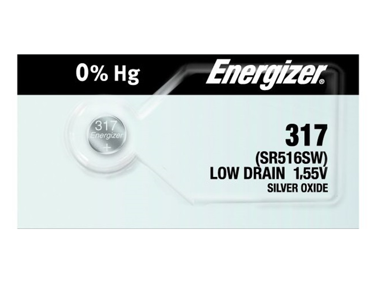 Energizer 317 Battery (SR516SW) Silver Oxide 1.55V (1PC)