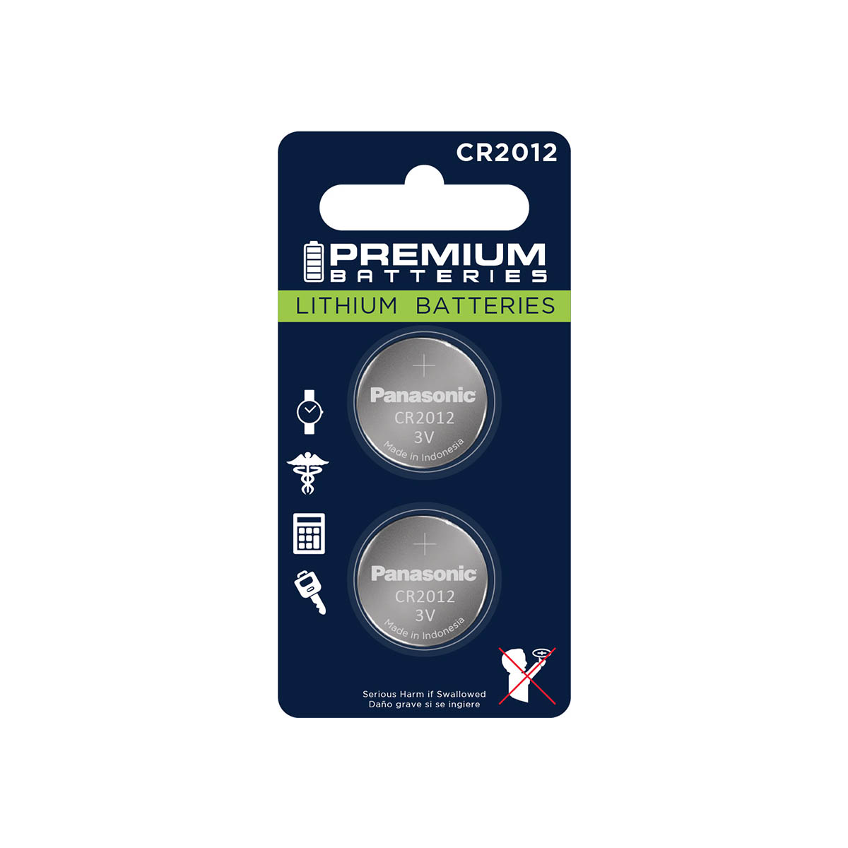 Premium Batteries CR2012 Battery 3V Lithium Coin Cell (2 Panasonic Batteries) (Child Resistant Packaging)