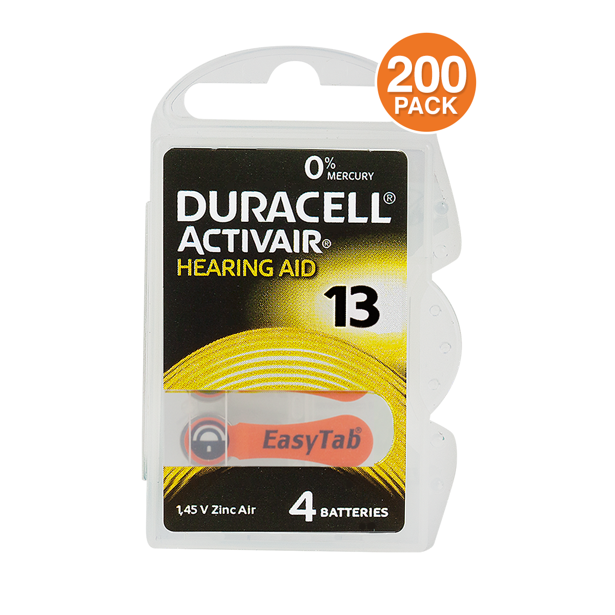 Duracell Hearing Aid Battery Size 13 (200 Pcs)