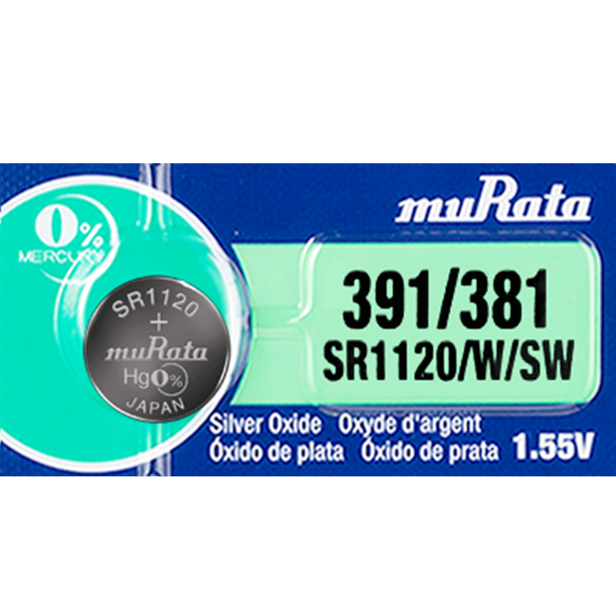 Murata 391 Battery Silver Oxide Watch Battery 1.55V (1PC) (formerly SONY) 