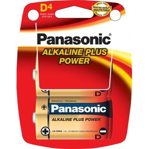 Panasonic Size D Alkaline Plus Power Battery, AM-1PA/4B (4 Pack)