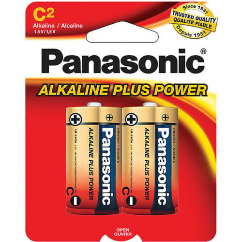 Panasonic Size C Alkaline Plus Power Battery, AM-2PA/2B (2 Pack)