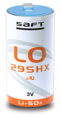 SAFT LO29SHX, C size 3.0V, 3.75Ah Lithium SO2 battery
