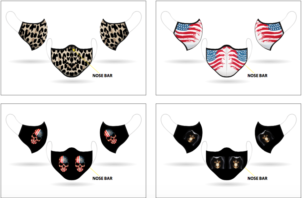 Ultra Soft PQS Cloth Face Masks: Re-usable & Washable: 8 Designs To Choose From