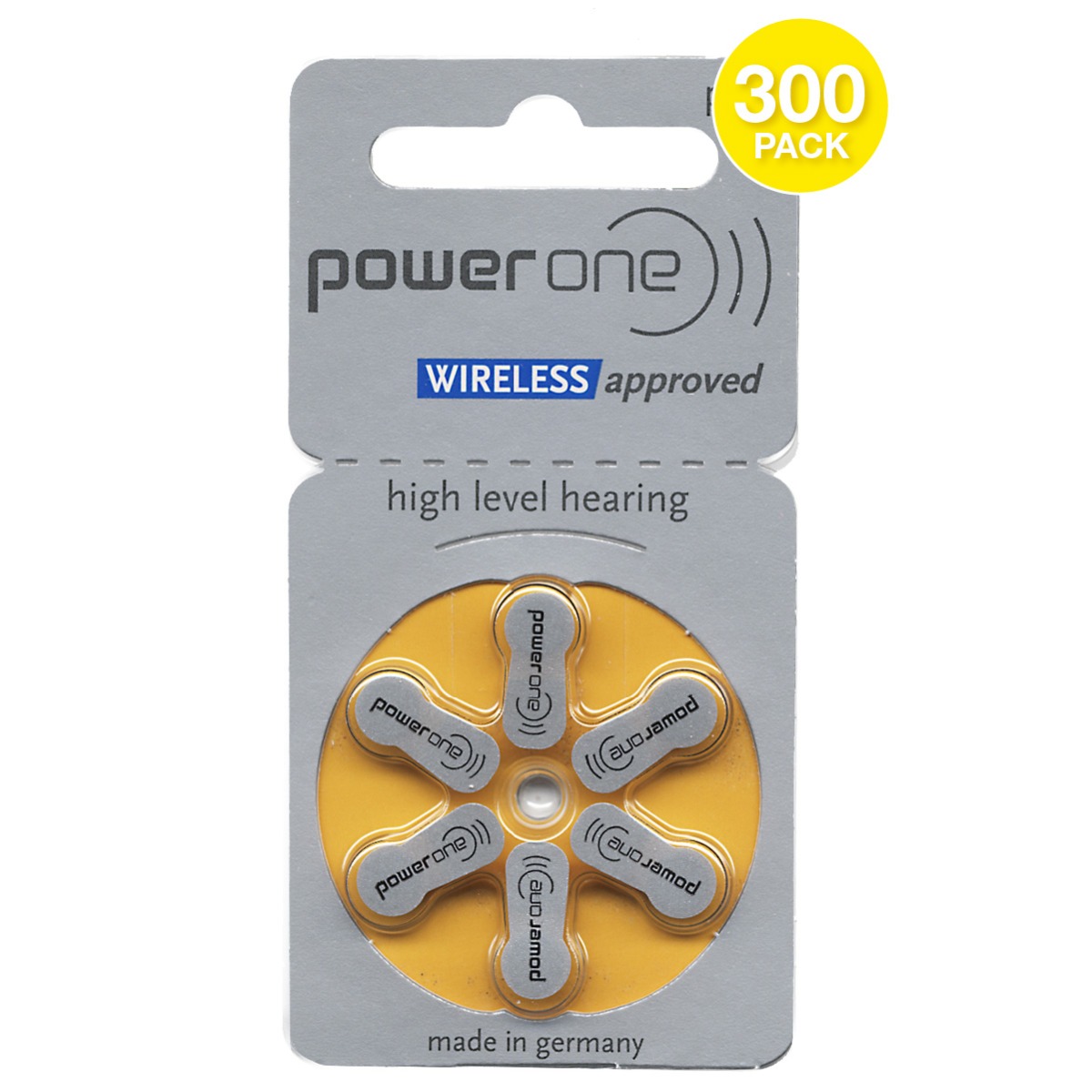 Power One Size P10 Hearing Aid Battery, Mercury-Free (300 pcs.)