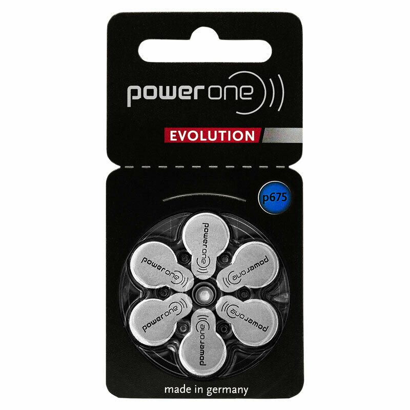 Power One Evolution Size 675 Hearing Aid Batteries (6 PCS)