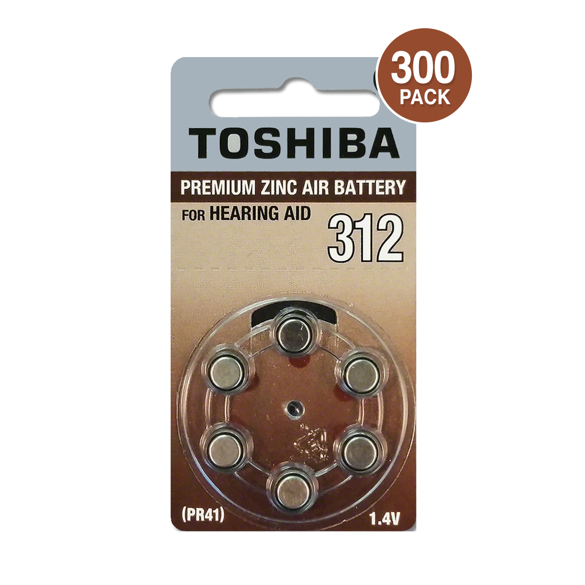 Toshiba Hearing Aid Battery, Size 312 (300 Pc)