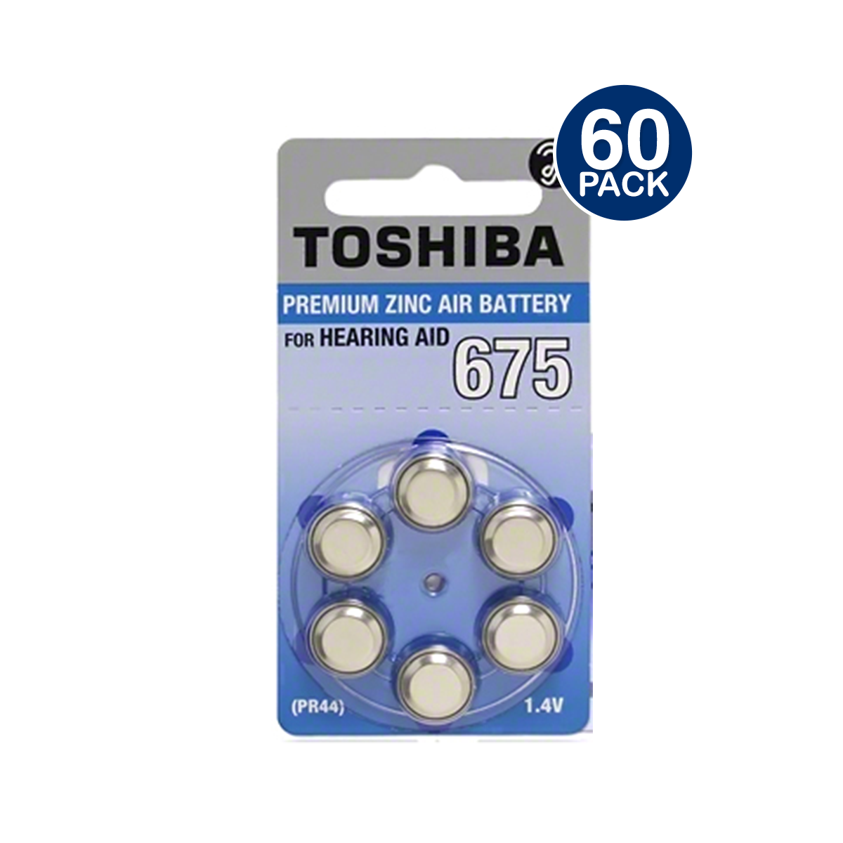 Toshiba Size 675 Hearing Aid Batteries (60 PC)