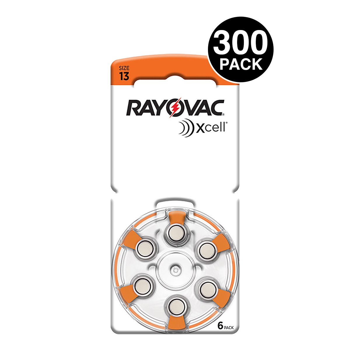 Xcell (Made By Rayovac) Size 13 Hearing Aid Batteries (300 pcs)