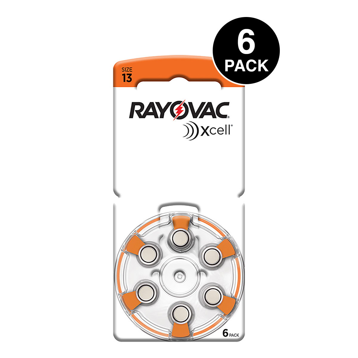 Xcell (Made By Rayovac) Size 13 Hearing Aid Batteries (6pcs)