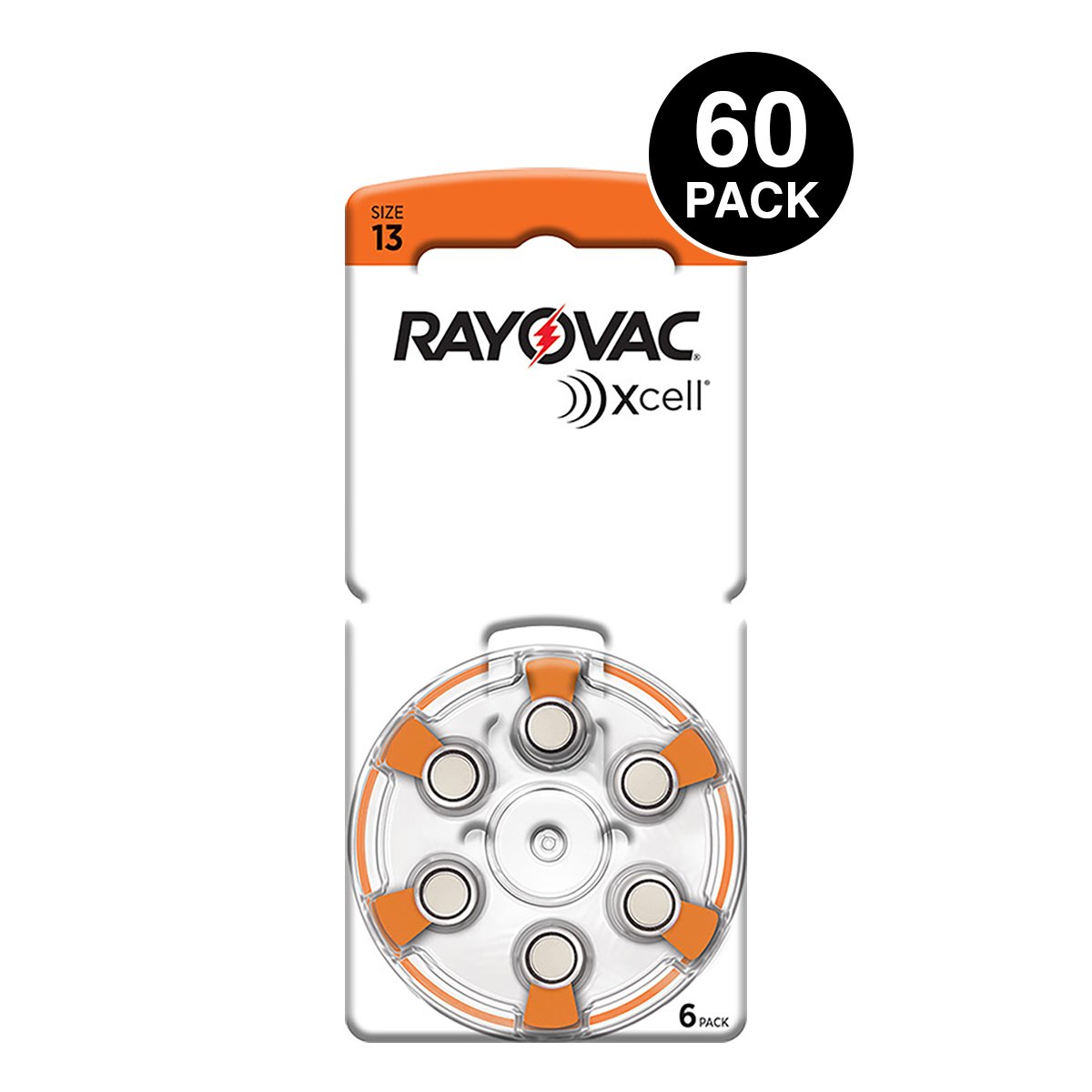 Xcell (Made By Rayovac) Size 13 Hearing Aid Batteries (60 pcs)