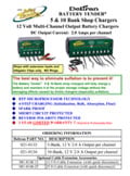 Technical Specifications for Battery Tender Shop Charger 5 & 10-Bank 12V Multi-Channel Output Battery Chargers