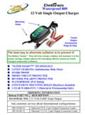 Technical Specifications for Battery Tender Waterproof 800 12V