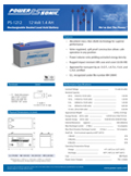 Technical Specifications for (Power-Sonic Batteries, 12 Volts) PS-1212