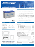 Technical Specifications for Wheelchair & Mobility Batteries PS-1270 F1