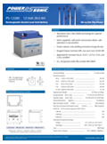 Technical Specifications for (Power-Sonic Batteries, 12 Volts) PS-12280 NB 12V 28Ah SLA Battery
