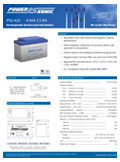 Technical Specifications for (Power-Sonic Batteries, 6 Volts) PSG-625 6V 2.5Ah SLA Battery