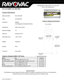 Technical Specifications for Rayovac Ultra Pro D Alkaline Battery