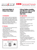 Technical Specifications for Rayovac Lithium Battery Product Data Sheet