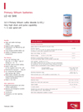 Technical Specifications for Saft Lithium LO 43 SHX Battery