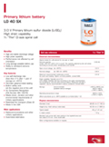 Technical Specifications for LO 40 SX (Primary Lithium Battery)