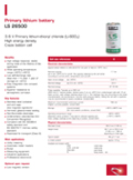 Technical Specifications for LS 26500 (Primary Lithium Battery)