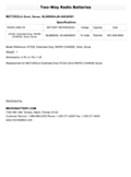 Technical Specifications for MOTOROLA Omni,Sonar , NLN6900A,60-84636H01