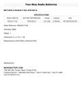 Technical Specifications for MOTOROLA RADIUS P-200, NTN-5521A