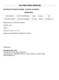 Technical Specifications for MOTOROLA HT90 RAPID CHARGE - NLN7434A,60-5928J02