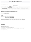 Technical Specifications for KENWOOD , KNB-11A