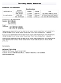 Technical Specifications for Kenwood KNB-15