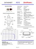 Technical Specifications for ZeniPower A312 Hearing Aid Battery