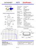 Technical Specifications for ZeniPower A675 Hearing Aid Battery