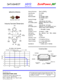 Technical Specifications for Zenipower A312 Mercury Free Hearing Aid Batteries