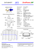 Technical Specifications for ZeniPower A675 Mercury Free Hearing Aid Battery