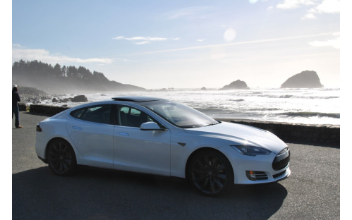 Photo shoot of our Tesla Model S along Coastal Highway 101 in Northern California