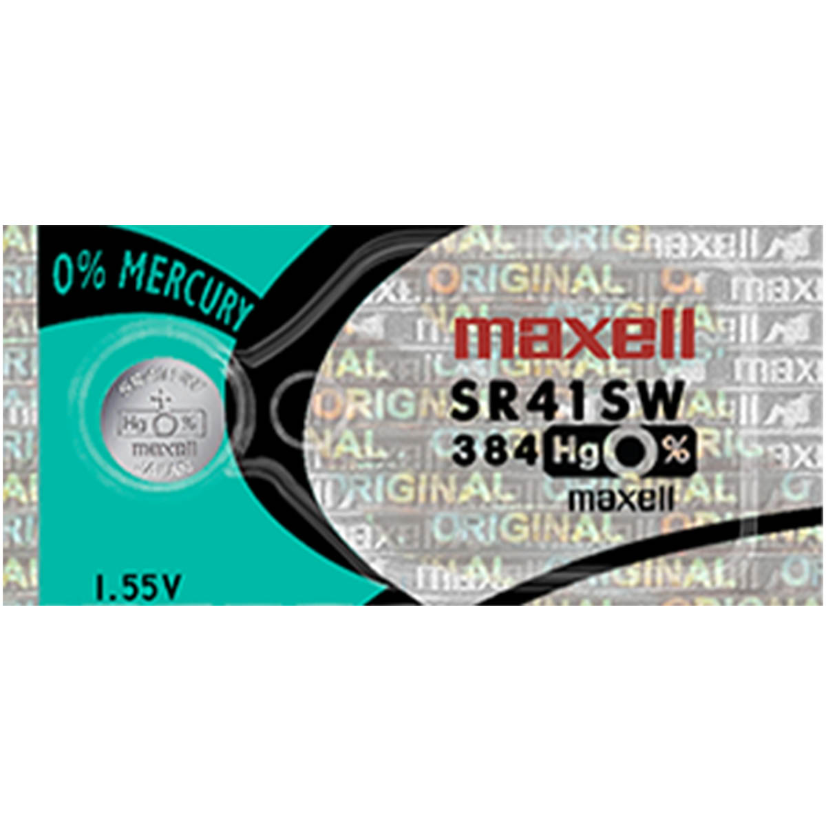 Maxell 384 Watch Battery (SR41SW ) Silver Oxide 1.55V