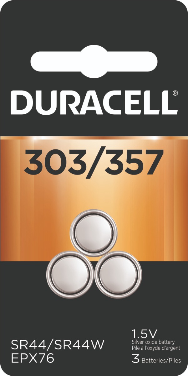 Duracell 303/357 1.5V Silver Oxide Battery (3 Batteries)