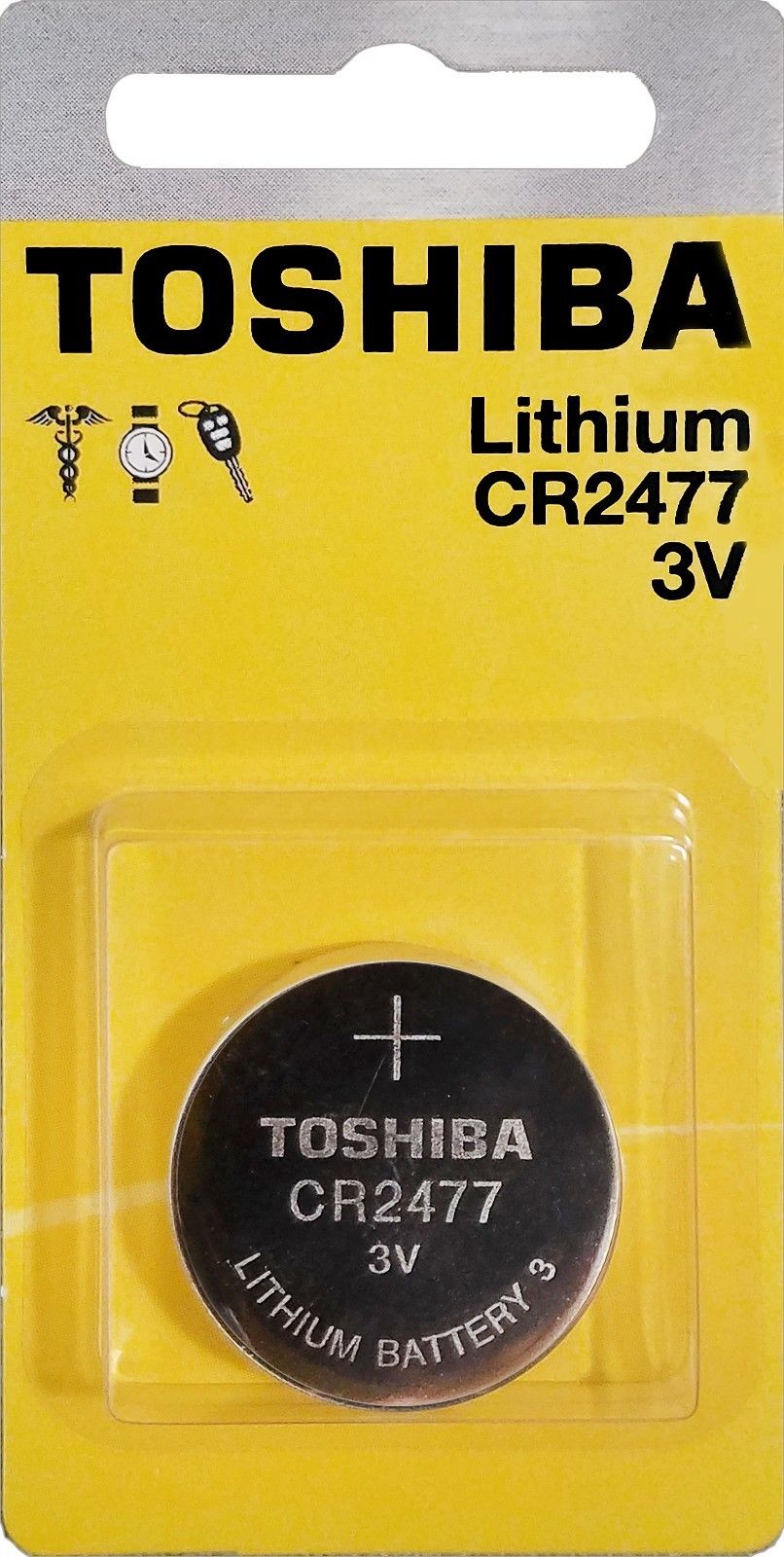 Toshiba CR2477 Battery Lithium Coin Cell (1PC Retail Pack)